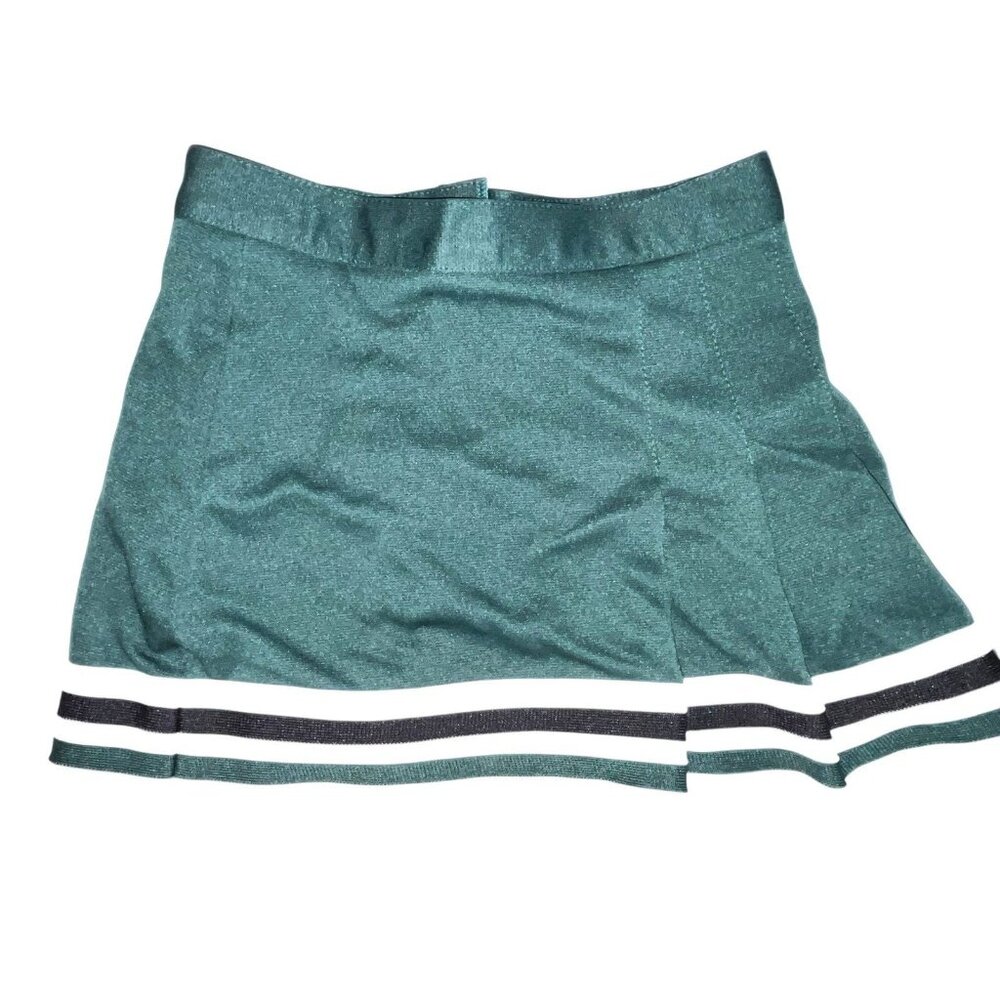 Child Cheerleader Uniform Skirt Girls 22" Waist 3 Pleats Hunter Green Varsity